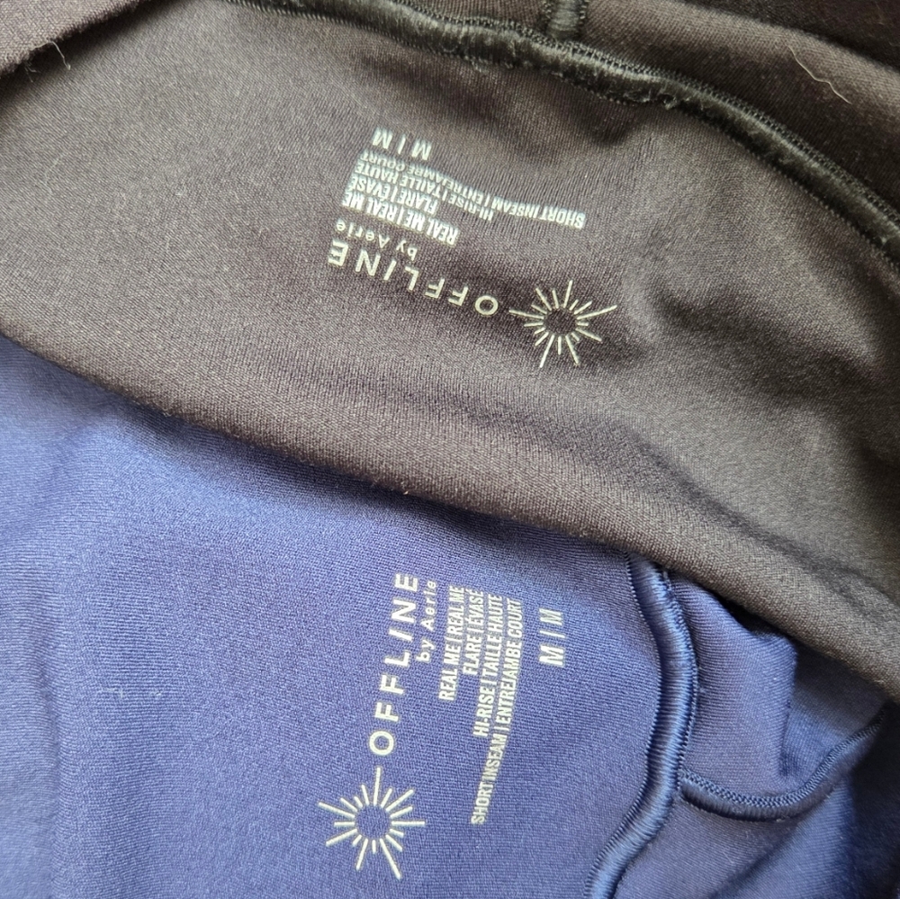 Offline by Aerie Flare Hi-Rise Yoga Stretch Pants Black Navy Bundle of 2 Size M - Picture 6 of 6